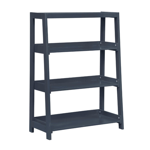 English Elm Modern Wooden Bookcase with Three Graduated Shelves for Books Toys and Decor Display Navy Blue B011P460076