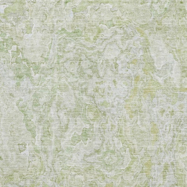 HomeRoots 5' X 8' Green and Ivory Abstract Washable Area Rug with UV Protection for High-Traffic Spaces 666809