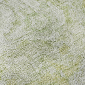 HomeRoots 8' Green and Ivory Abstract Round Area Rug – Washable, UV Protected, Stylish & Durable for Any Space 666810