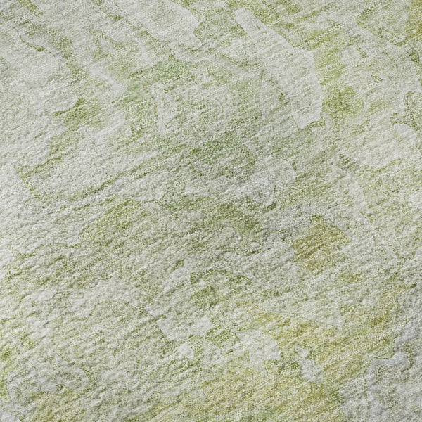 HomeRoots 8' Green and Ivory Abstract Round Area Rug – Washable, UV Protected, Stylish & Durable for Any Space 666810