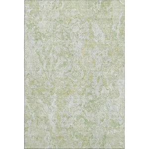 HomeRoots 9' X 12' Green And Ivory Abstract Area Rug - Washable, UV Protected, Stain Resistant for Modern Spaces 666812