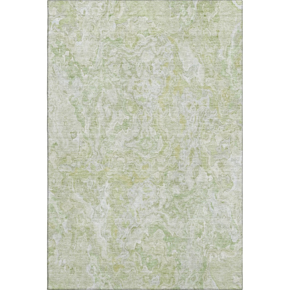 HomeRoots 10' X 14' Green And Ivory Abstract Area Rug – Durable, Washable, UV-Protected for Stylish Living Spaces 666813