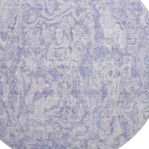 HomeRoots 8' Plush Plum and Ivory Abstract Washable Round Rug - UV Protected, Stain Resistant, and Stylish! 666816