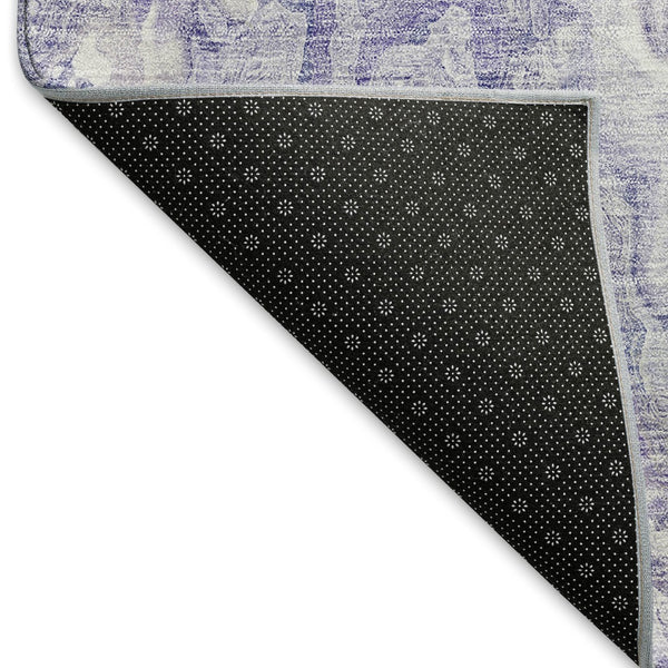 HomeRoots 9' X 12' Abstract Plum and Ivory Area Rug - Washable, UV-Protected, Stylish & Family-Friendly Design 666818