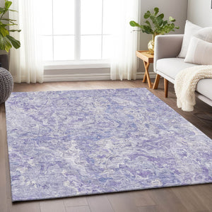 HomeRoots 9' X 12' Abstract Plum and Ivory Area Rug - Washable, UV-Protected, Stylish & Family-Friendly Design 666818