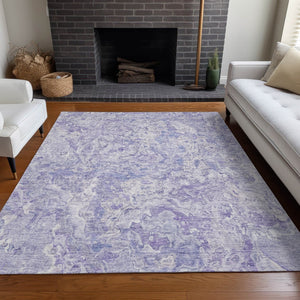 HomeRoots 10' X 14' Plum and Ivory Abstract Area Rug - Stylish, Washable, UV-Protected for Busy Homes! 666819