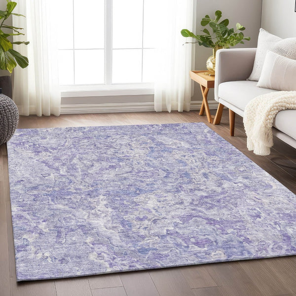 HomeRoots 10' X 14' Plum and Ivory Abstract Area Rug - Stylish, Washable, UV-Protected for Busy Homes! 666819