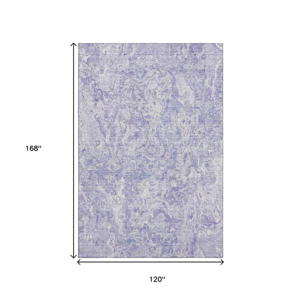 HomeRoots 10' X 14' Plum and Ivory Abstract Area Rug - Stylish, Washable, UV-Protected for Busy Homes! 666819