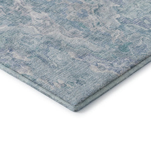HomeRoots 5' X 8' Sky Blue & Ivory Abstract Washable Area Rug - Soft, Stylish, UV-Protected for Every Space! 666821