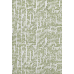 HomeRoots 8' X 10' Artichoke Green Washable Area Rug – Durable UV-Protected, Stain-Resistant Style for Homes 666834