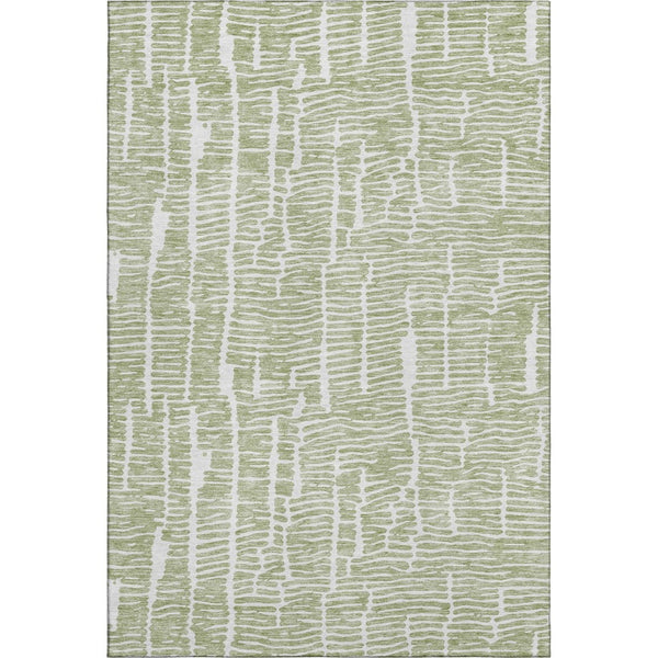 HomeRoots 8' X 10' Artichoke Green Washable Area Rug – Durable UV-Protected, Stain-Resistant Style for Homes 666834