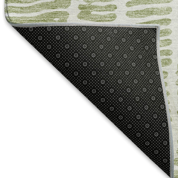 HomeRoots 8' X 10' Artichoke Green Washable Area Rug – Durable UV-Protected, Stain-Resistant Style for Homes 666834