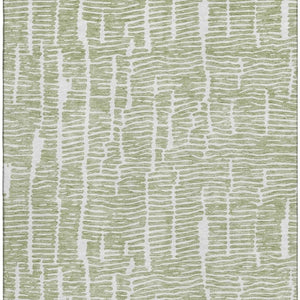 HomeRoots 8' X 10' Artichoke Green Washable Area Rug – Durable UV-Protected, Stain-Resistant Style for Homes 666834
