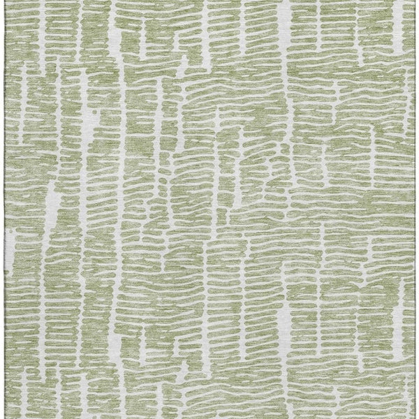 HomeRoots 8' X 10' Artichoke Green Washable Area Rug – Durable UV-Protected, Stain-Resistant Style for Homes 666834