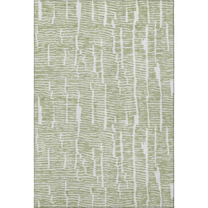 HomeRoots 9' X 12' Artichoke Green & Ivory Transitional Area Rug - Durable, Washable, UV-Protected Design 666835