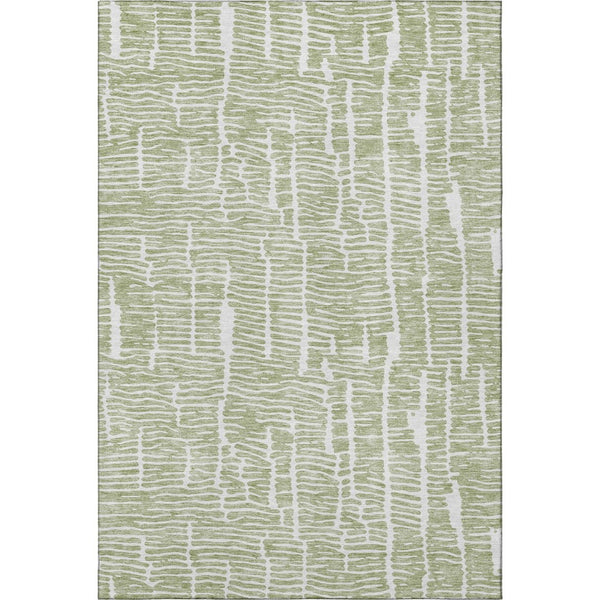 HomeRoots 10' X 14' Artichoke Green & Ivory Washable Area Rug - Stylish, Durable, UV-Protected for Busy Homes 666836