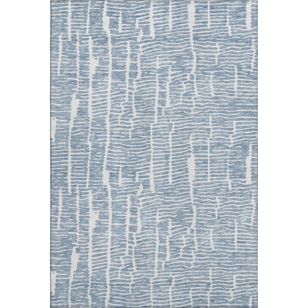 HomeRoots 8' X 10' Blue and Ivory Washable Area Rug with UV Protection – Durable, Stylish, and Stain-Resistant! 666846