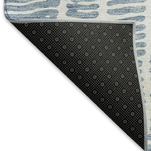 HomeRoots 8' X 10' Blue and Ivory Washable Area Rug with UV Protection – Durable, Stylish, and Stain-Resistant! 666846