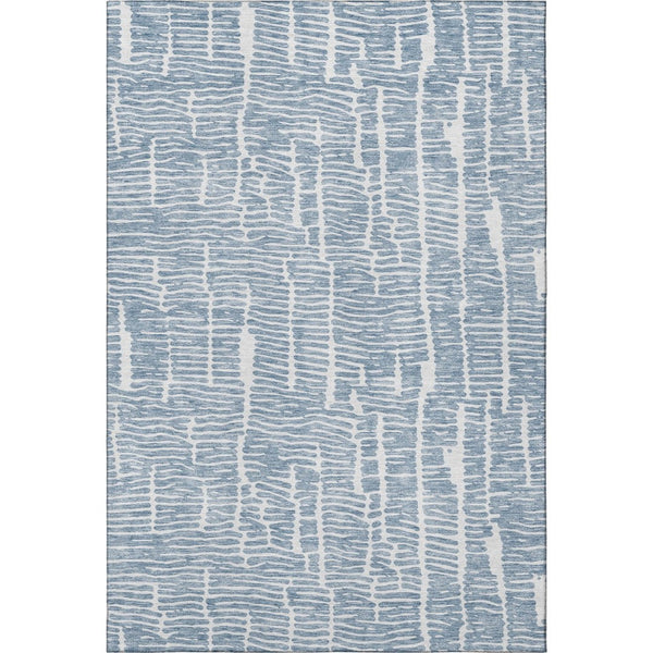 HomeRoots 8' X 10' Blue and Ivory Washable Area Rug with UV Protection – Durable, Stylish, and Stain-Resistant! 666846