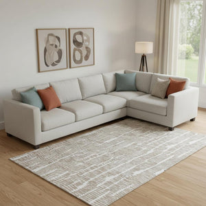 HomeRoots 8' X 10' Brown Ivory Area Rug - Washable, UV Protected, Durable Design for Modern & Classic Spaces 666852