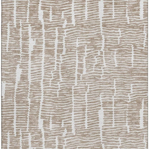 HomeRoots 8' X 10' Brown Ivory Area Rug - Washable, UV Protected, Durable Design for Modern & Classic Spaces 666852