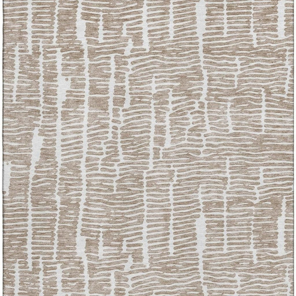 HomeRoots 8' X 10' Brown Ivory Area Rug - Washable, UV Protected, Durable Design for Modern & Classic Spaces 666852