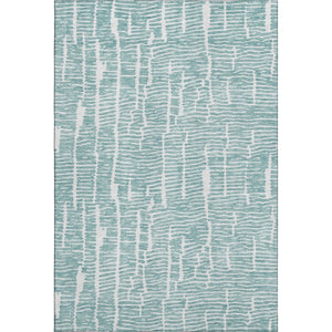 HomeRoots 9' X 12' Teal and Ivory Washable Area Rug with UV Protection - Durable, Stylish & Easy to Clean! 666865