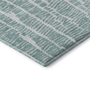 HomeRoots 9' X 12' Teal and Ivory Washable Area Rug with UV Protection - Durable, Stylish & Easy to Clean! 666865