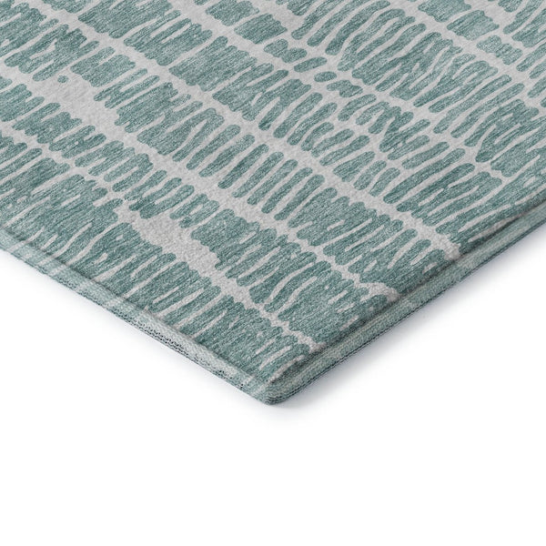 HomeRoots 9' X 12' Teal and Ivory Washable Area Rug with UV Protection - Durable, Stylish & Easy to Clean! 666865