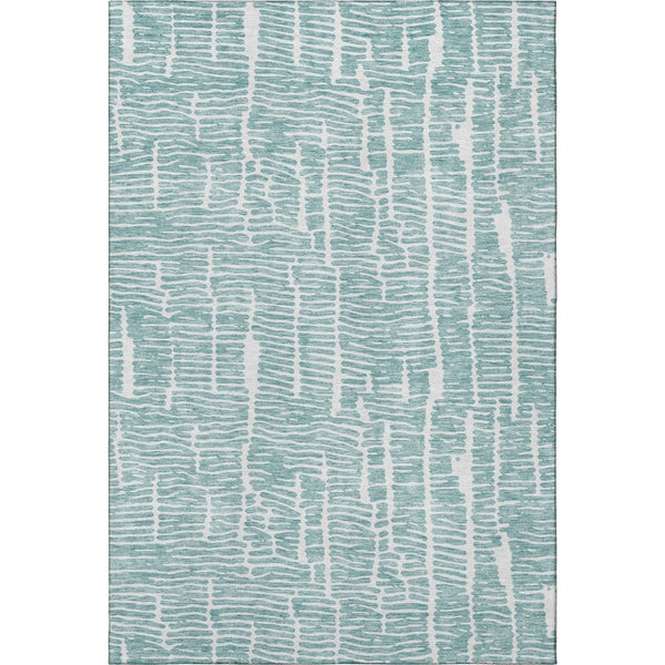 HomeRoots 9' X 12' Teal and Ivory Washable Area Rug with UV Protection - Durable, Stylish & Easy to Clean! 666865