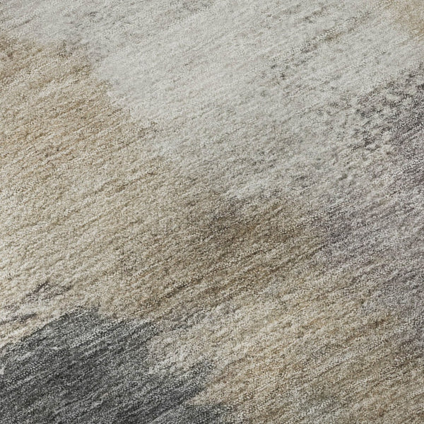 HomeRoots 5' X 8' Abstract Gray Beige Ivory Area Rug - Washable, UV Protected, Stain Resistant for Modern Homes 666868