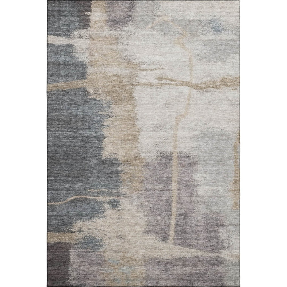 HomeRoots 10' X 14' Abstract Washable Area Rug in Gray, Beige & Ivory - Durable, UV Protected, Stylish Design 666872