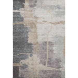 HomeRoots 10' X 14' Abstract Washable Area Rug in Gray, Beige & Ivory - Durable, UV Protected, Stylish Design 666872