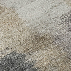 HomeRoots 10' X 14' Abstract Washable Area Rug in Gray, Beige & Ivory - Durable, UV Protected, Stylish Design 666872