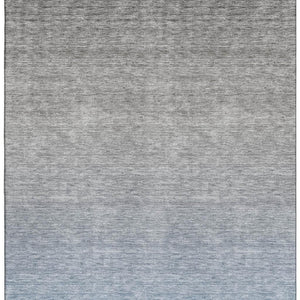 HomeRoots 5' X 8' Blue-Gray Ombre Area Rug - Washable, UV-Protected, Soft Design for Modern Homes & Pets 666892