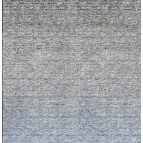 HomeRoots 5' X 8' Blue-Gray Ombre Area Rug - Washable, UV-Protected, Soft Design for Modern Homes & Pets 666892