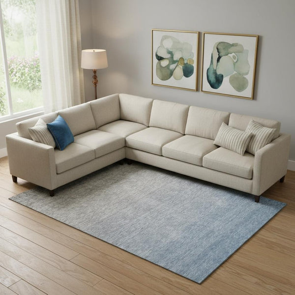 HomeRoots 10' Blue and Gray Ombre Washable Area Rug with UV Protection – Perfect for Modern Living Spaces! 666896