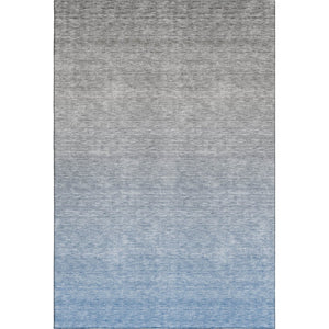 HomeRoots 10' Blue and Gray Ombre Washable Area Rug with UV Protection – Perfect for Modern Living Spaces! 666896