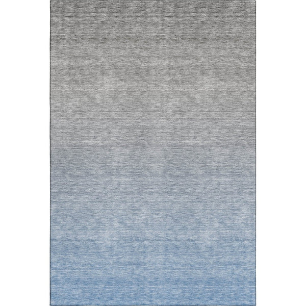 HomeRoots 10' Blue and Gray Ombre Washable Area Rug with UV Protection – Perfect for Modern Living Spaces! 666896