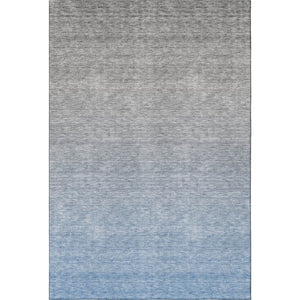 HomeRoots 10' Blue and Gray Ombre Washable Area Rug with UV Protection – Perfect for Modern Living Spaces! 666896