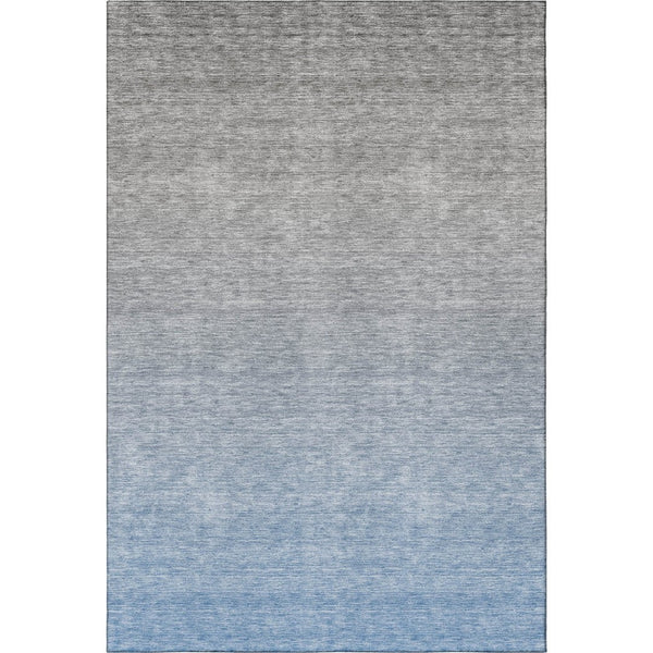 HomeRoots 10' Blue and Gray Ombre Washable Area Rug with UV Protection – Perfect for Modern Living Spaces! 666896