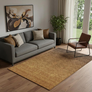 HomeRoots 5' X 8' Chocolate Gray Ombre Area Rug - Washable, Stain-Resistant, UV Protected for Modern Spaces 666898