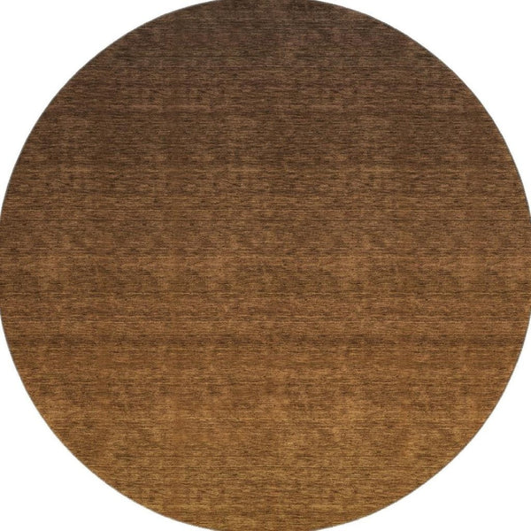 HomeRoots 8' Chocolate and Gray Ombre Round Rug – Washable, Durable, UV-Protected for Stylish Everyday Living 666899