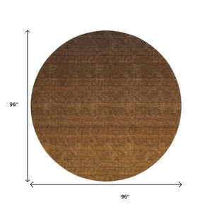 HomeRoots 8' Chocolate and Gray Ombre Round Rug – Washable, Durable, UV-Protected for Stylish Everyday Living 666899