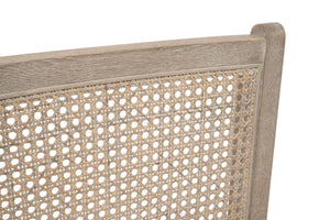 Essentials for Living Leone Oak Frame Rattan Cane Back Counter Stool with Linen Cushion for Kitchen 6668CS.LGLIN/NG