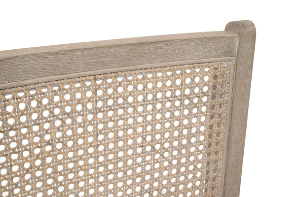 Essentials for Living Leone Oak Frame Rattan Cane Back Counter Stool with Linen Cushion for Kitchen 6668CS.LGLIN/NG