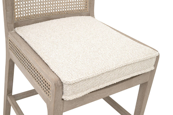 Essentials for Living Leone Oak Frame Rattan Cane Back Counter Stool with Linen Cushion for Kitchen 6668CS.LGLIN/NG