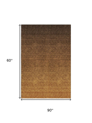 HomeRoots 8' X 10' Ombre Area Rug in Chocolate and Gray - Washable, UV Protected, Durable for Busy Homes 666900