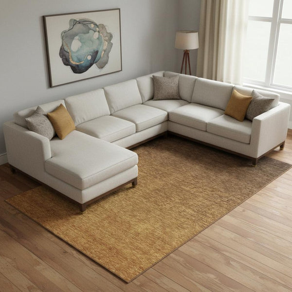 HomeRoots 9' X 12' Chocolate-to-Gray Ombre Area Rug - Soft, Washable, UV-Protected, and Stylish for Any Space 666901
