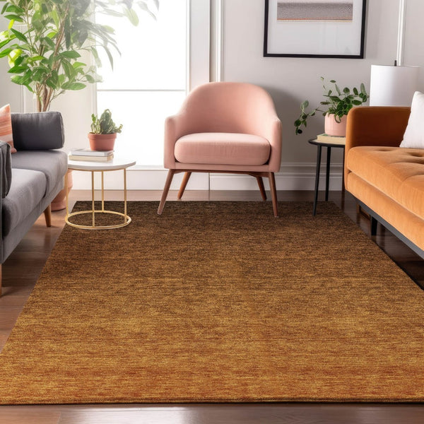 HomeRoots 10' X 14' Chocolate to Gray Ombre Washable Area Rug - UV Protected, Stain Resistant, Modern Style 666902